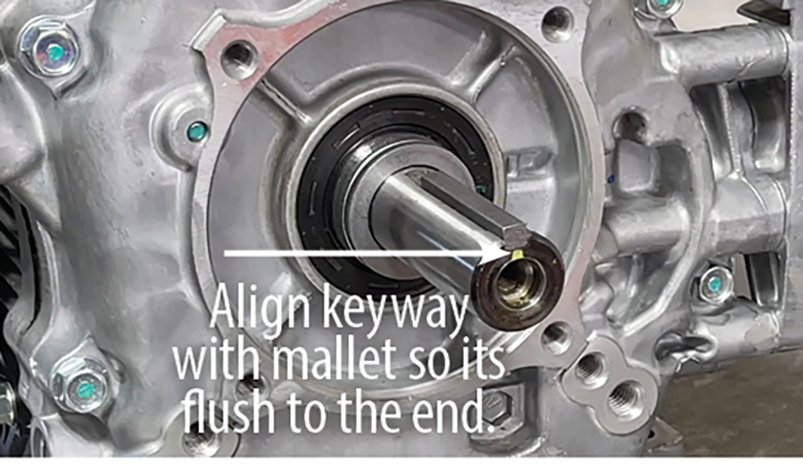 Hud-Son Warrior XL Assembly align keyway with mallet so its flush to the end