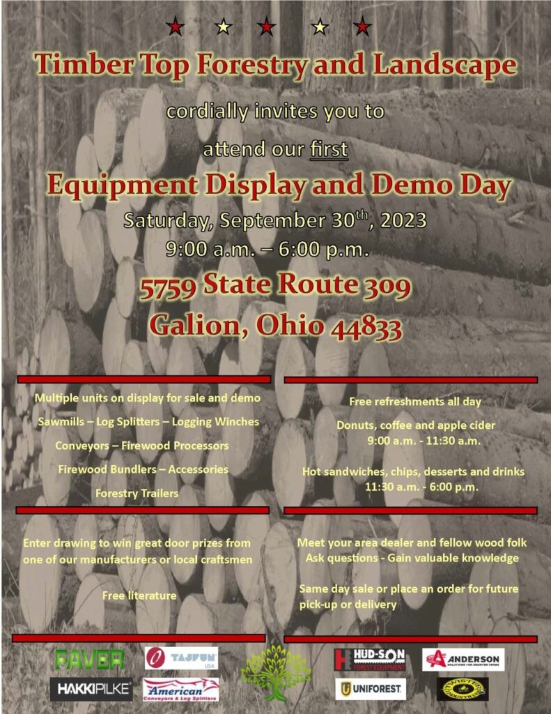 Timber Top Forestry and Landscape Equipment Display and Demo Day